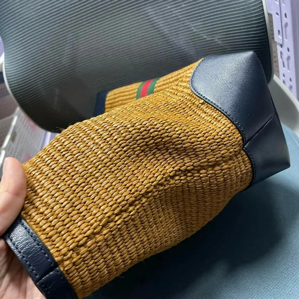 100% Authentic Gucci Raffia Ophidia Tote Bag 999-101924 - Picture 3 of 14